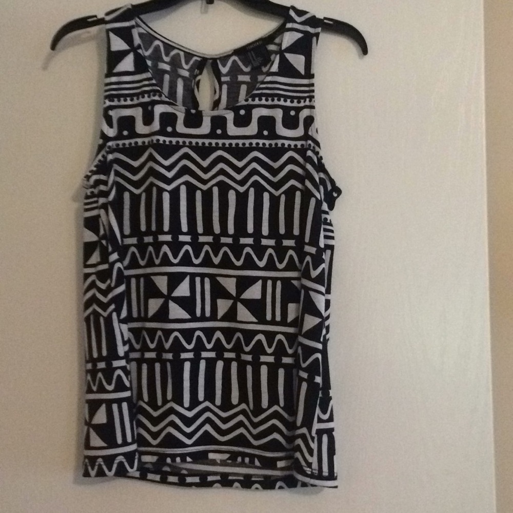 Black and White Print Tank Top